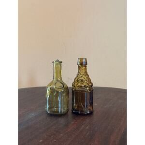 2 Vintage Miniature Glass Bottles